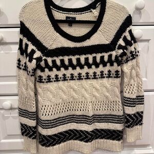 American Eagle Outfitters Black and Cream Knit Sweater